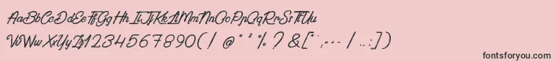 PaintingInTheSunlight Font – Black Fonts on Pink Background