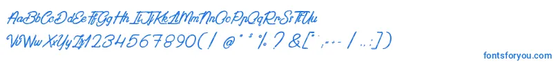 Шрифт PaintingInTheSunlight – синие шрифты на белом фоне