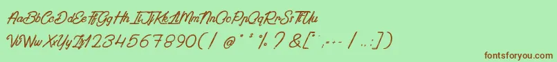 PaintingInTheSunlight Font – Brown Fonts on Green Background