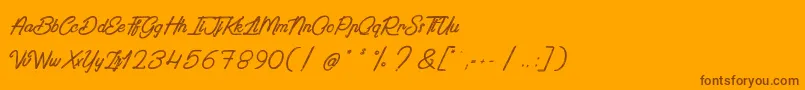 Шрифт PaintingInTheSunlight – коричневые шрифты на оранжевом фоне