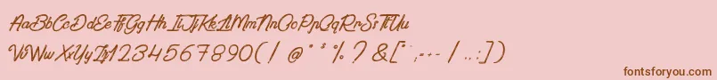PaintingInTheSunlight-Schriftart – Braune Schriften auf rosa Hintergrund