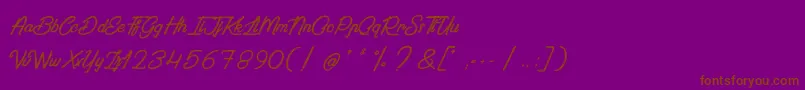 Шрифт PaintingInTheSunlight – коричневые шрифты на фиолетовом фоне