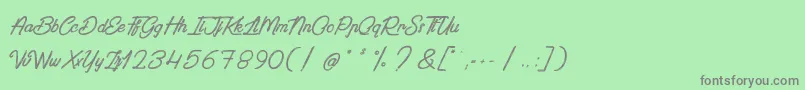 PaintingInTheSunlight Font – Gray Fonts on Green Background