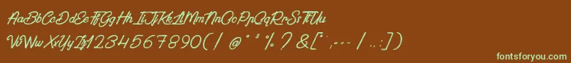 PaintingInTheSunlight Font – Green Fonts on Brown Background