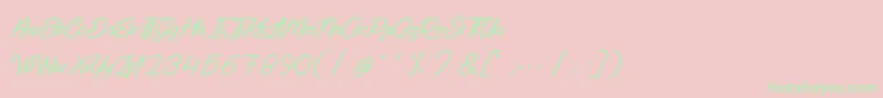 PaintingInTheSunlight-Schriftart – Grüne Schriften auf rosa Hintergrund