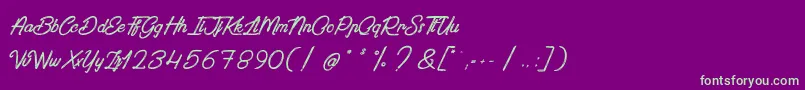 PaintingInTheSunlight Font – Green Fonts on Purple Background