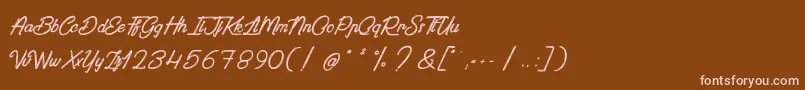 Шрифт PaintingInTheSunlight – розовые шрифты на коричневом фоне