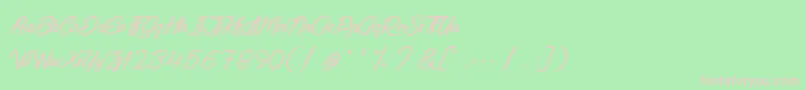 PaintingInTheSunlight Font – Pink Fonts on Green Background