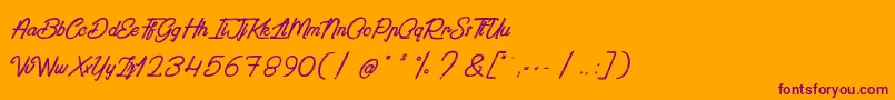 PaintingInTheSunlight-Schriftart – Violette Schriften auf orangefarbenem Hintergrund