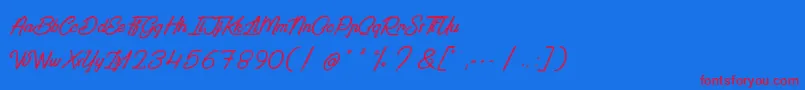 PaintingInTheSunlight Font – Red Fonts on Blue Background