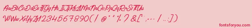 PaintingInTheSunlight Font – Red Fonts on Pink Background