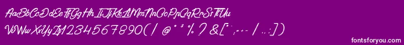 フォントPaintingInTheSunlight – 紫の背景に白い文字