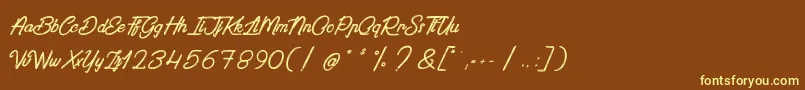 PaintingInTheSunlight Font – Yellow Fonts on Brown Background