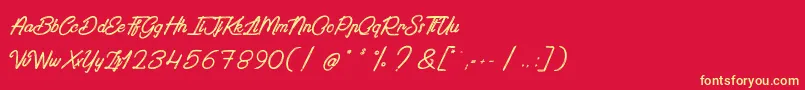 PaintingInTheSunlight Font – Yellow Fonts on Red Background