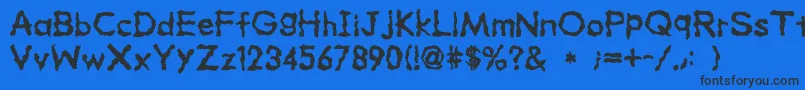 DrunkerSrb Font – Black Fonts on Blue Background