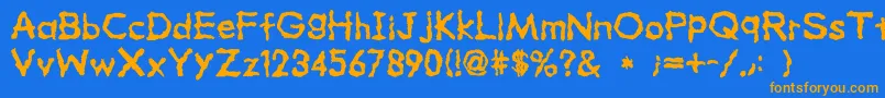 DrunkerSrb Font – Orange Fonts on Blue Background