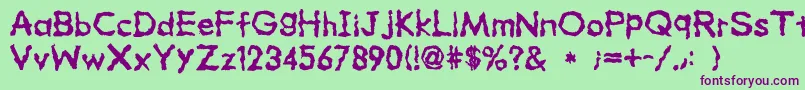 DrunkerSrb Font – Purple Fonts on Green Background