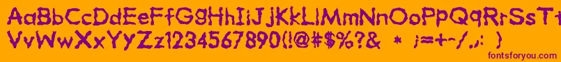 DrunkerSrb Font – Purple Fonts on Orange Background