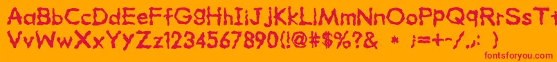 DrunkerSrb Font – Red Fonts on Orange Background