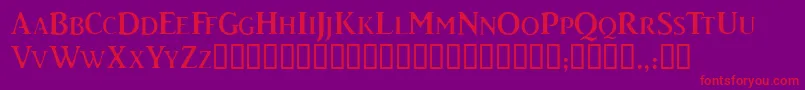 Caddyscapsssk Font – Red Fonts on Purple Background