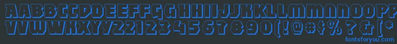 Mightyshadowblack Font – Blue Fonts on Black Background