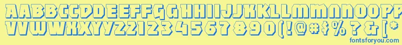 Mightyshadowblack Font – Blue Fonts on Yellow Background