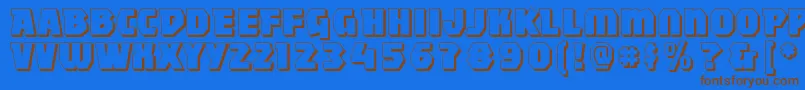 Mightyshadowblack Font – Brown Fonts on Blue Background