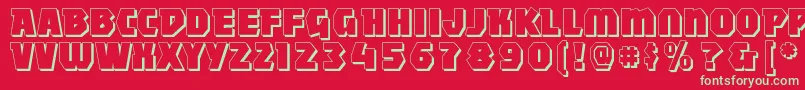 More about Mightyshadowblack Font Mightyshadowblack Font – Green Fonts on Red Background
