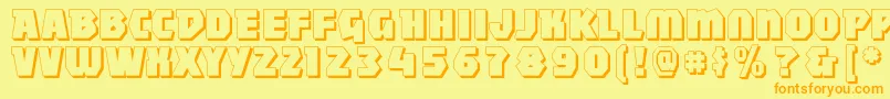 Mightyshadowblack Font – Orange Fonts on Yellow Background