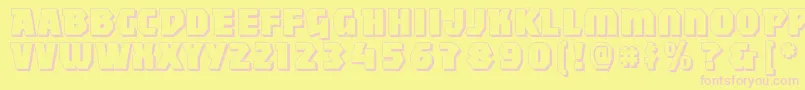 Mightyshadowblack Font – Pink Fonts on Yellow Background