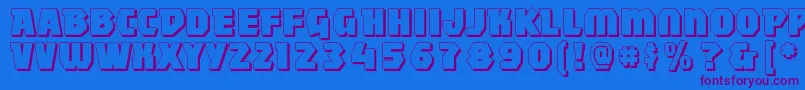 Mightyshadowblack Font – Purple Fonts on Blue Background