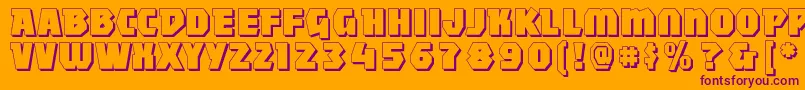 Mightyshadowblack Font – Purple Fonts on Orange Background