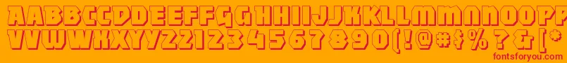 Mightyshadowblack Font – Red Fonts on Orange Background