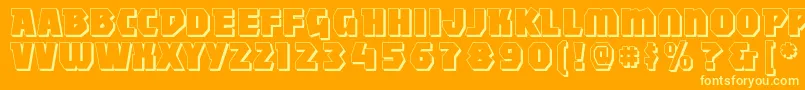 Mightyshadowblack Font – Yellow Fonts on Orange Background
