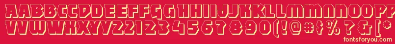 Mightyshadowblack Font – Yellow Fonts on Red Background