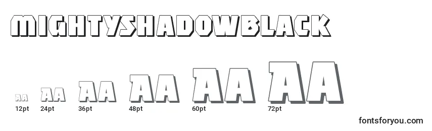 Размеры шрифта Mightyshadowblack