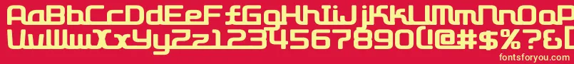 D3 Roadsterism-fontti – keltaiset fontit punaisella taustalla