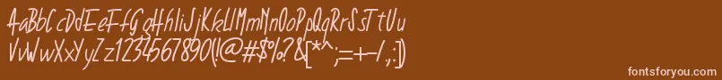 フォントPwnarrow – 茶色の背景にピンクのフォント