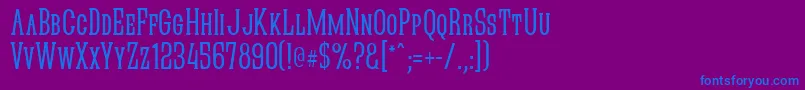 QuasticKapsNarrow Font – Blue Fonts on Purple Background