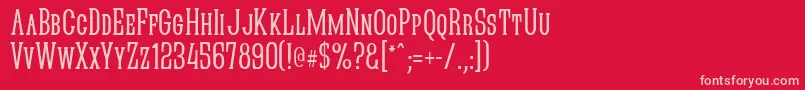 QuasticKapsNarrow Font – Pink Fonts on Red Background