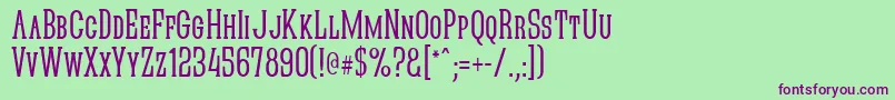 QuasticKapsNarrow Font – Purple Fonts on Green Background