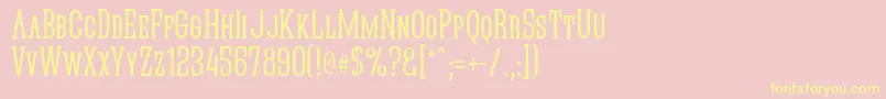 QuasticKapsNarrow Font – Yellow Fonts on Pink Background