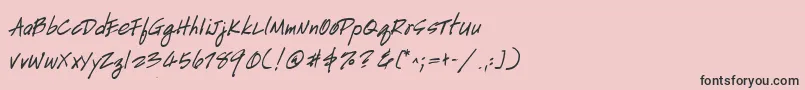 フォントHandscriptBold – ピンクの背景に黒い文字