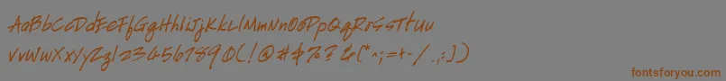 Fonte HandscriptBold – fontes marrons em um fundo cinza