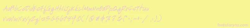 HandscriptBold Font – Pink Fonts on Yellow Background