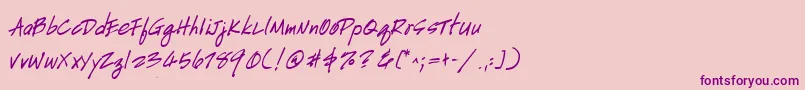 HandscriptBold Font – Purple Fonts on Pink Background