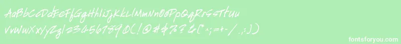 Шрифт HandscriptBold – белые шрифты на зелёном фоне