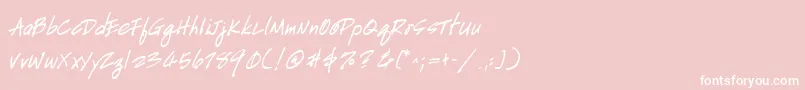 HandscriptBold-Schriftart – Weiße Schriften auf rosa Hintergrund