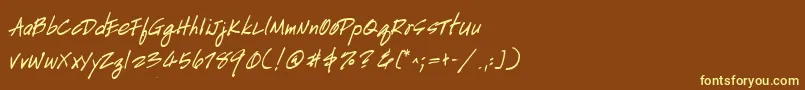Czcionka HandscriptBold – żółte czcionki na brązowym tle