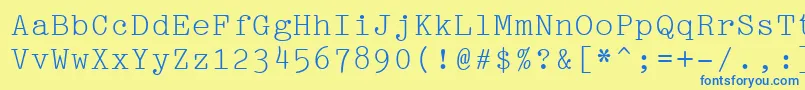 Więcej informacji o czcionce Pica10PitchBt Czcionka Pica10PitchBt – niebieskie czcionki na żółtym tle
